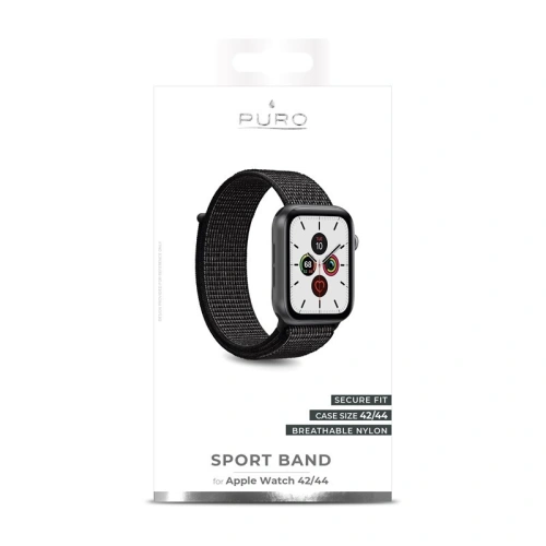 Kup Nylon öv PURO Band Apple Watch 4/5/6/7/SE/8/9/Ultra 44/45/49mm (Fekete) - PUR196BLK - {ean13} - Sklep Home Screen