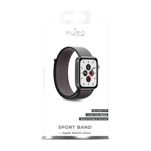 Kup Nylonový pásek PURO Band Apple Watch 4/5/6/7/SE/8/9/Ultra 44/45/49mm (Šedý/Černý) - PUR197GRY - {ean13} - Sklep Home Screen