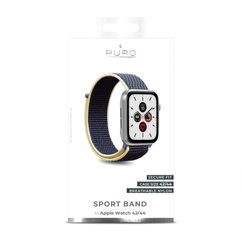 Kup Curea din nylon PURO Band Apple Watch 4/5/6/7/SE/8/9/Ultra 44/45/49mm (Albastru) - PUR199BLU - {ean13} - Sklep Home Screen