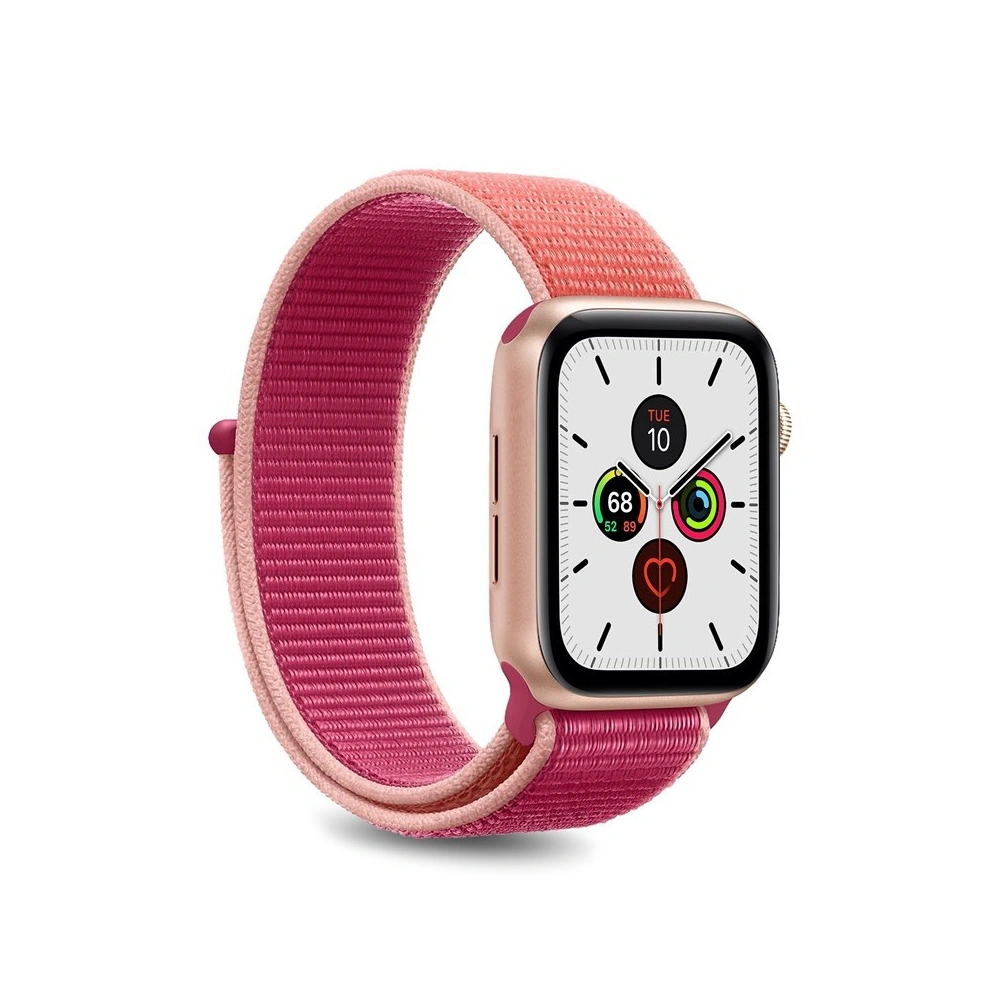 Nylonowy pasek PURO Band Apple Watch 4/5/6/7/SE/8/9/Ultra 44/45/49mm (Koralowy/Różowy)