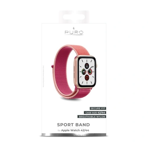 Kup Panglica din nylon PURO Band Apple Watch 4/5/6/7/SE/8/9/Ultra 44/45/49mm (Coral/Roz) - PUR200PNK - {ean13} - Sklep Home Screen