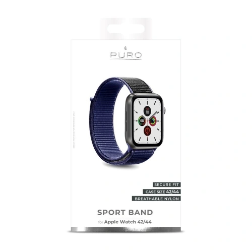 Kup Nylonový pásku PURO Band Apple Watch 4/5/6/7/SE/8/9/Ultra 44/45/49mm (Námořnická modř/Černá) - PUR201NAV - {ean13} - Sklep Home Screen