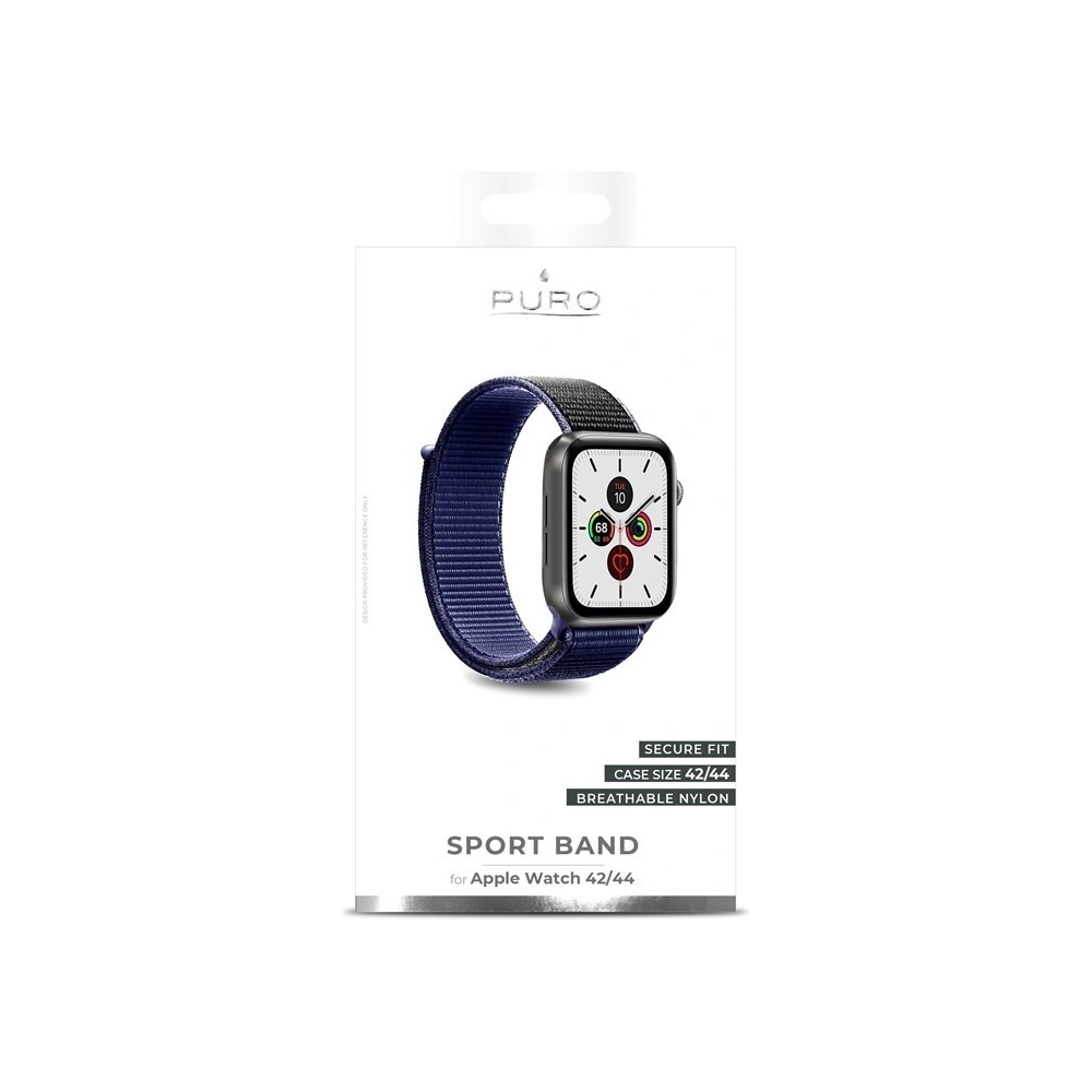 Nylonowy pasek PURO Band Apple Watch 4/5/6/7/SE/8/9/Ultra 44/45/49mm (Granatowy/Czarny)