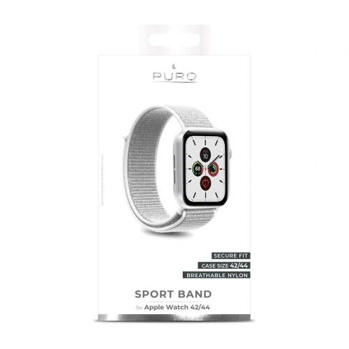 Kup Nylonový pásek PURO Band Apple Watch 4/5/6/7/SE/8/9/Ultra 44/45/49mm (Bílý) - PUR201WHT - {ean13} - Sklep Home Screen