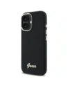Etui Guess do Apple iPhone 16 Plus hardcase Silicone Script Metal Logo & Frame czarny