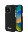 Etui Guess do Apple iPhone 16 Pro Max hardcase Silicone Script Metal Logo & Frame czarny