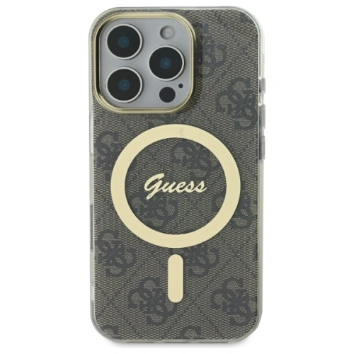 Etui Guess do Apple iPhone 16 Pro hardcase IML 4G MagSafe brązowy Etui Guess do Apple iPhone 16 Pro hardcase IML 4G MagSafe brązowy