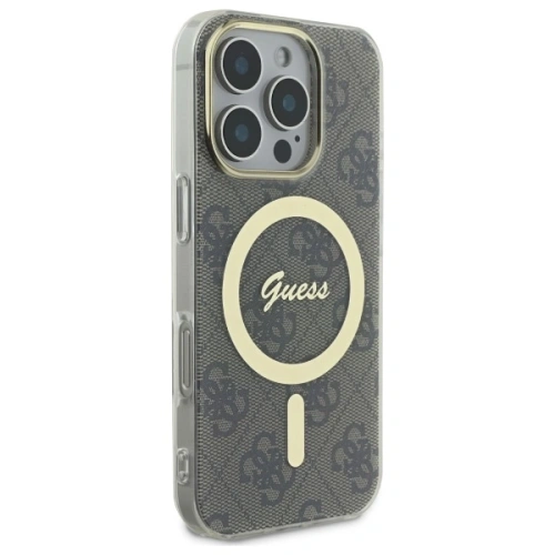 Etui Guess do Apple iPhone 16 Pro hardcase IML 4G MagSafe brązowy Etui Guess do Apple iPhone 16 Pro hardcase IML 4G MagSafe brązowy