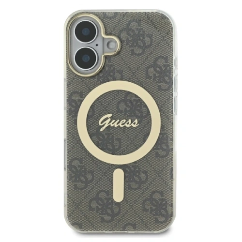 Etui Guess do Apple iPhone 16 hardcase IML 4G MagSafe brązowy Etui Guess do Apple iPhone 16 hardcase IML 4G MagSafe brązowy