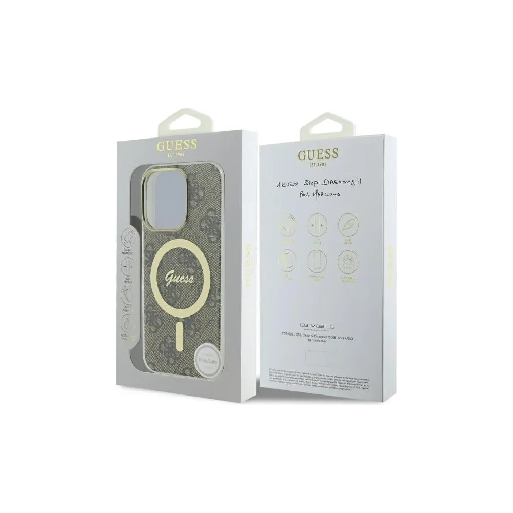 Etui Guess do Apple iPhone 16 Pro Max hardcase IML 4G MagSafe brązowy