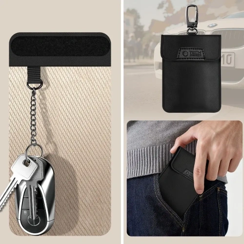 Klatka Faradaya Tech-Protect KLR400 Pouch Keyless RFID Signal Blocker Case Black Klatka Faradaya Tech-Protect KLR400 Pouch Keyless RFID Signal Blocker Case Black