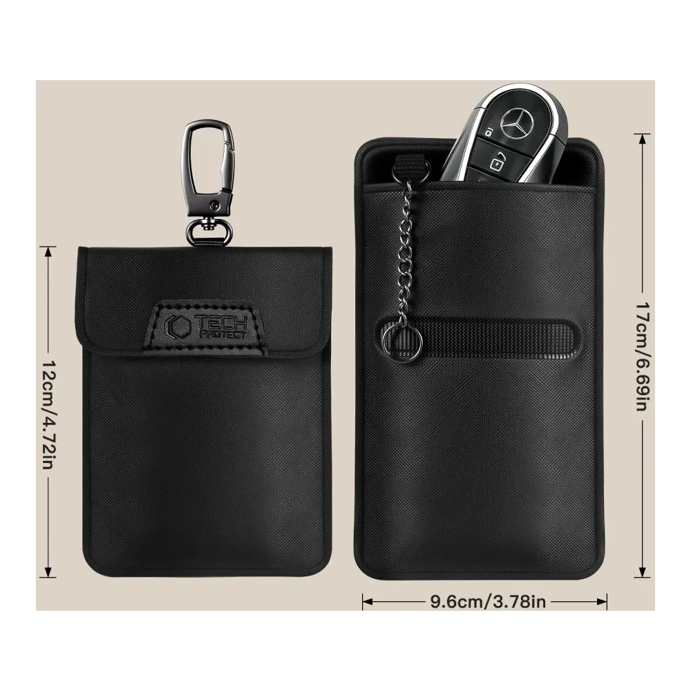 Klatka Faradaya Tech-Protect KLR400 Pouch Keyless RFID Signal Blocker Case Black