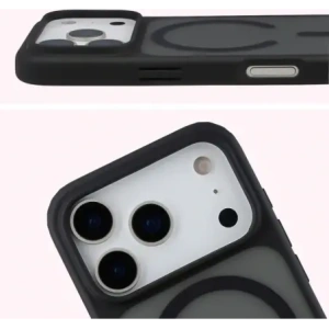 Etui z pierścieniem magnetycznym Bizon Case MatteO do Apple iPhone 17 Pro przydymione-czarne Etui z pierścieniem magnetycznym Bizon Case MatteO do Apple iPhone 17 Pro przydymione-czarne