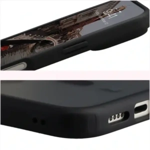 Etui z pierścieniem magnetycznym Bizon Case MatteO do Apple iPhone 17 Pro przydymione-czarne Etui z pierścieniem magnetycznym Bizon Case MatteO do Apple iPhone 17 Pro przydymione-czarne