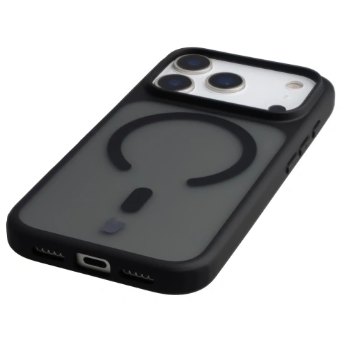 Etui z pierścieniem magnetycznym Bizon Case MatteO do Apple iPhone 17 Pro przydymione-czarne Etui z pierścieniem magnetycznym Bizon Case MatteO do Apple iPhone 17 Pro przydymione-czarne