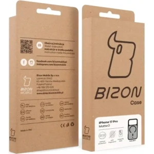Etui z pierścieniem magnetycznym Bizon Case MatteO do Apple iPhone 17 Pro przydymione-czarne Etui z pierścieniem magnetycznym Bizon Case MatteO do Apple iPhone 17 Pro przydymione-czarne