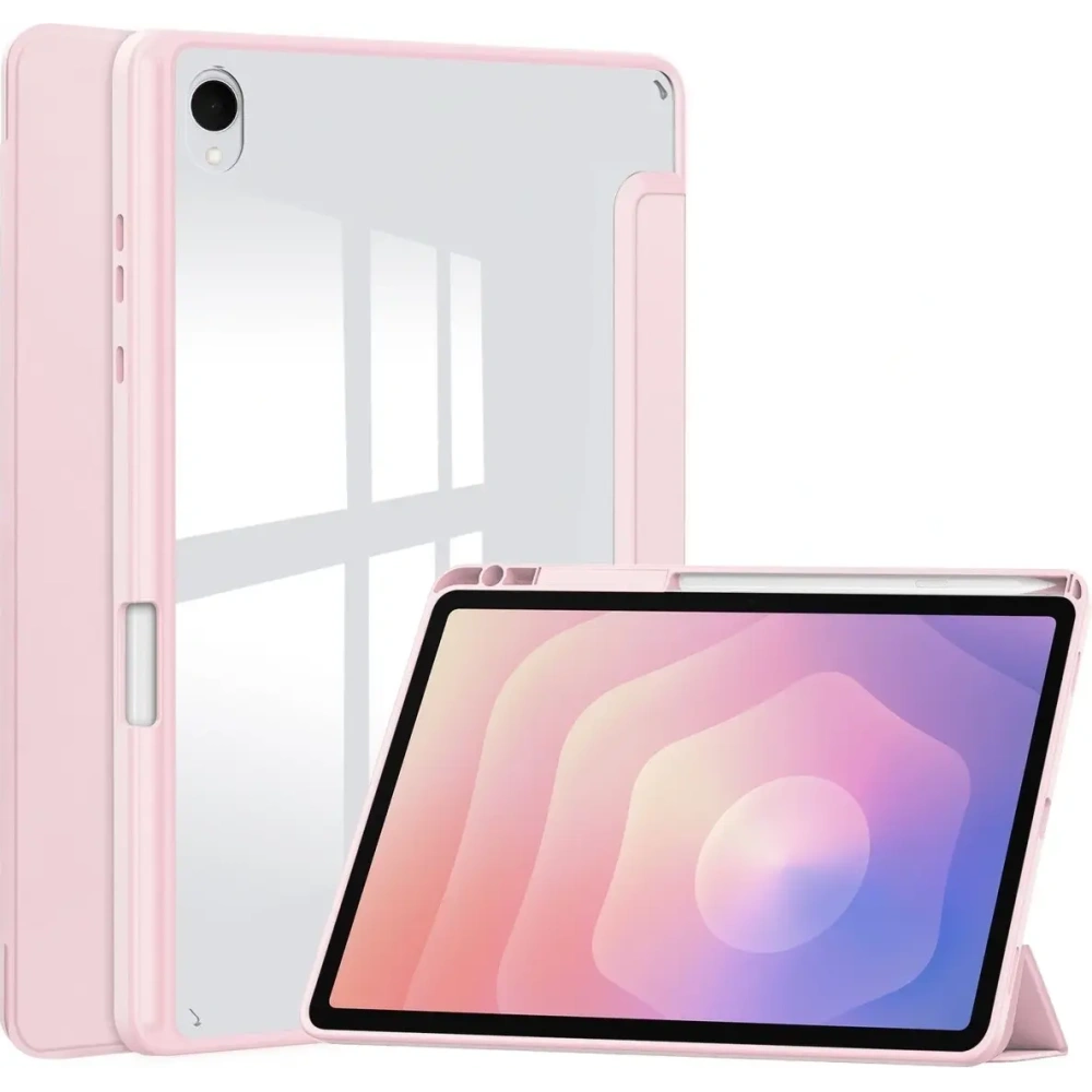 Etui z klapką Bizon Case Tab Clear Matt do Samsung Galaxy Tab S11 różowe