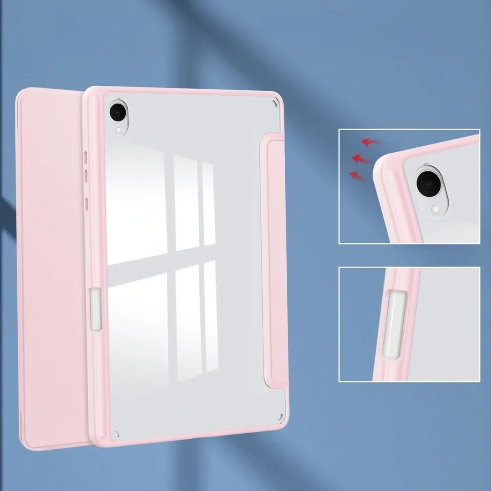 Etui z klapką Bizon Case Tab Clear Matt do Samsung Galaxy Tab S11 różowe