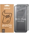Prywatyzujące szkło hartowane Bizon Glass Edge Shadow Duo do Samsung Galaxy S25+ Plus / S24+ Plus przyciemniane z czarną ramką [2 PACK]