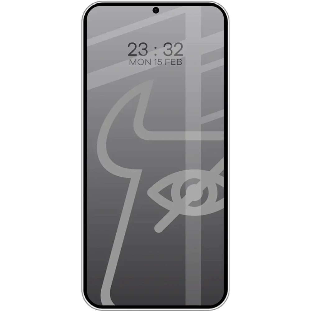 Prywatyzujące szkło hartowane Bizon Glass Edge Shadow Duo do Samsung Galaxy S25+ Plus / S24+ Plus przyciemniane z czarną ramką [2 PACK]