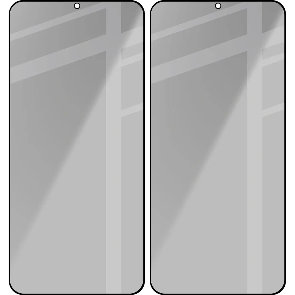 Prywatyzujące szkło hartowane Bizon Glass Edge Shadow Duo do Samsung Galaxy S25+ Plus / S24+ Plus przyciemniane z czarną ramką [2 PACK]