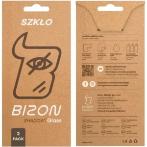Prywatyzujące szkło hartowane Bizon Glass Edge Shadow Duo do Samsung Galaxy S25+ Plus / S24+ Plus przyciemniane z czarną ramką [2 PACK]