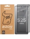 Prywatyzujące szkło hartowane Bizon Glass Edge Shadow Duo do Samsung Galaxy S25 Ultra przyciemniane z czarną ramką [2 PACK]