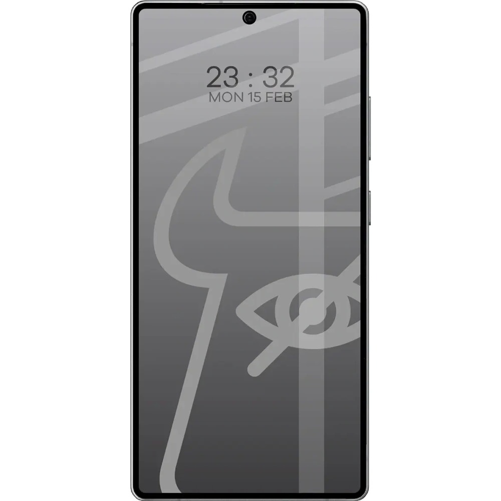 Prywatyzujące szkło hartowane Bizon Glass Edge Shadow Duo do Samsung Galaxy S25 Ultra przyciemniane z czarną ramką [2 PACK]