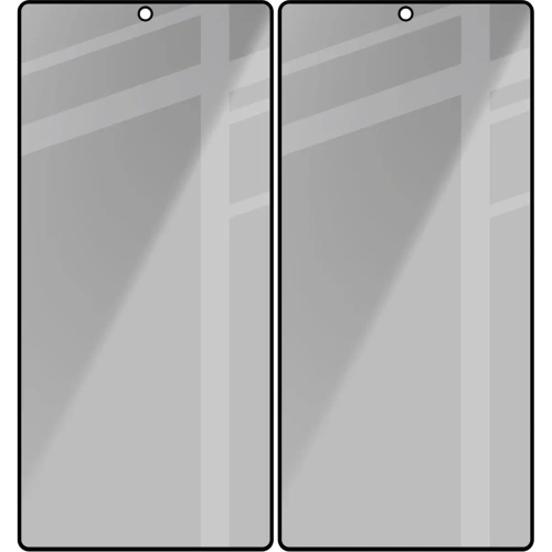 Prywatyzujące szkło hartowane Bizon Glass Edge Shadow Duo do Samsung Galaxy S25 Ultra przyciemniane z czarną ramką [2 PACK]