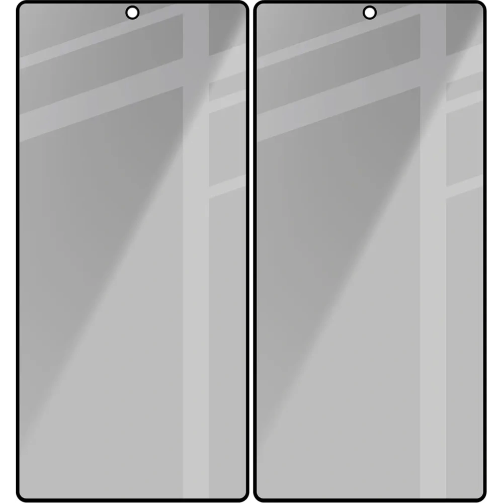 Prywatyzujące szkło hartowane Bizon Glass Edge Shadow Duo do Samsung Galaxy S25 Ultra przyciemniane z czarną ramką [2 PACK]