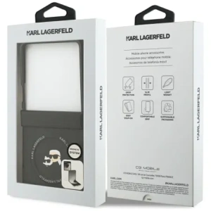 Etui Karl Lagerfeld Karl&Choupette Pins MagSafe do Samsung Galaxy Z Flip7 czarny