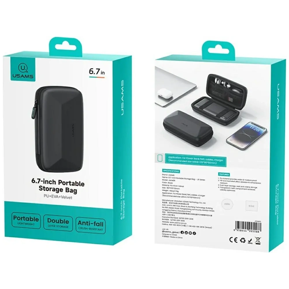Etui / torba podróżna na akcesoria USAMS Series JX Jane06 czarny