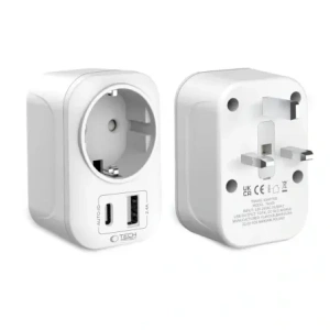 Adapter / przejściówka Tech-Protect TA100 Travel Adapter UK / EU White