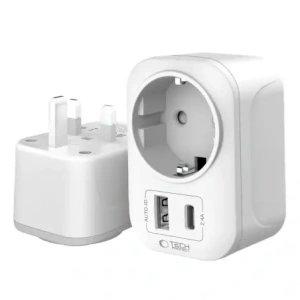Adapter / przejściówka Tech-Protect TA100 Travel Adapter UK / EU White