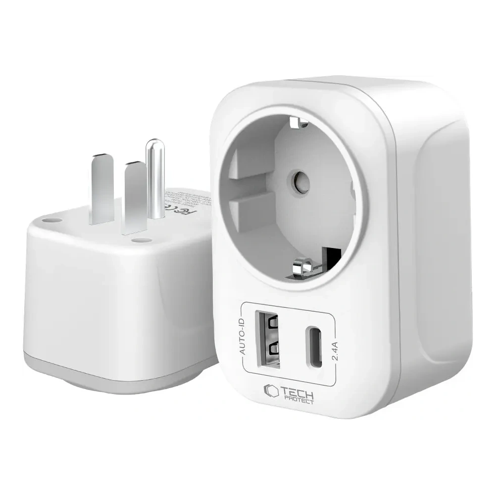 Adapter / przejściówka Tech-Protect TA100 Travel Adapter US / EU White