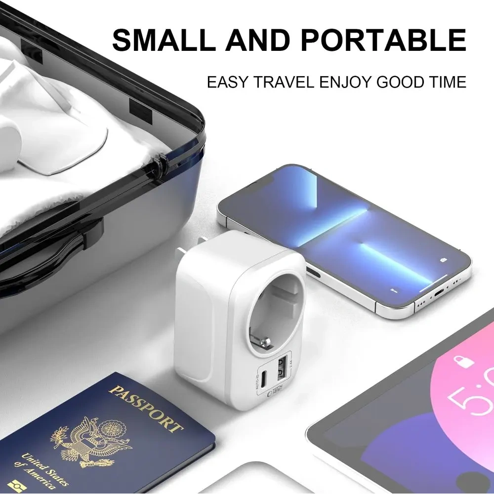 Adapter / przejściówka Tech-Protect TA100 Travel Adapter US / EU White
