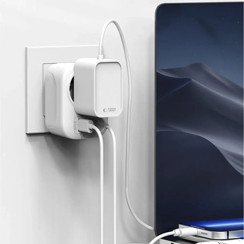 Adapter / przejściówka Tech-Protect TA100 Travel Adapter US / EU White