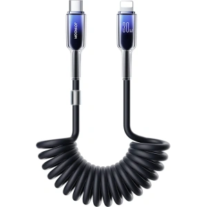 [CR] Kabel spiralny Joyroom S-A43 Crystal-Clear Series 30W USB-C / Lightning 1.5m czarny