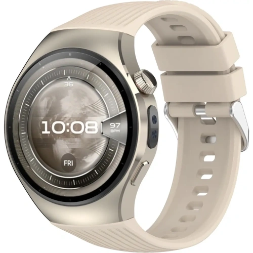 Silikonowy pasek Bizon Strap Watch Silicone T do Huawei Watch 5 46mm beżowy