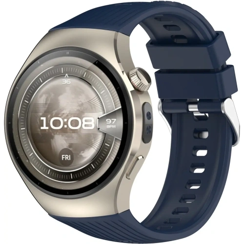 Silikonowy pasek Bizon Strap Watch Silicone T do Huawei Watch 5 46mm granatowy