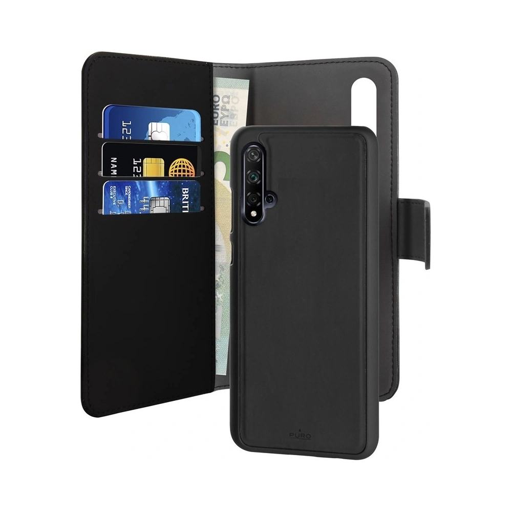 Etui PURO Wallet Detachable 2w1 Huawei Nova 5T (czarny)