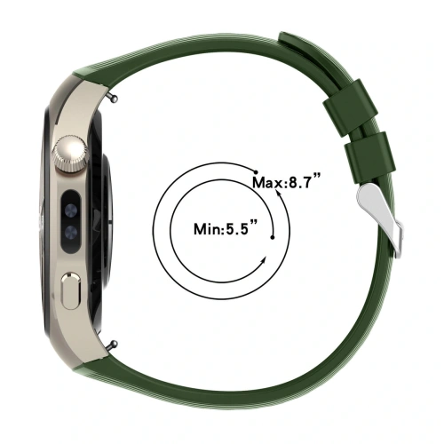 Silikonowy pasek Bizon Strap Watch Silicone T do Huawei Watch 5 46mm ciemnozielony