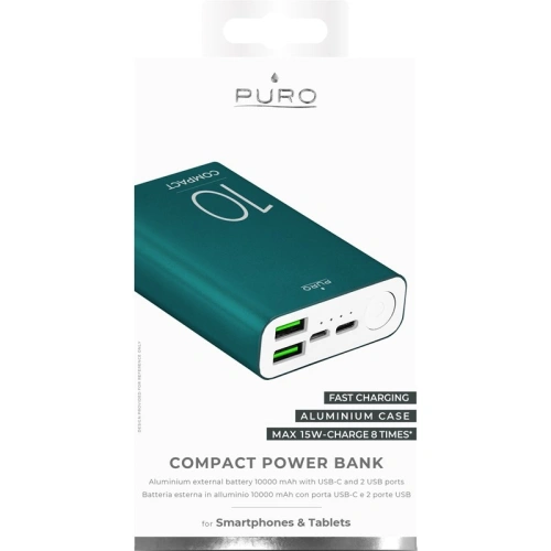 Kup Powerbank PURO Compact 10000mAh 2 x USB-A, 1 x USB-C, 15W, Li-Poly (grün) - PUR203GRN - {ean13} - Sklep Home Screen