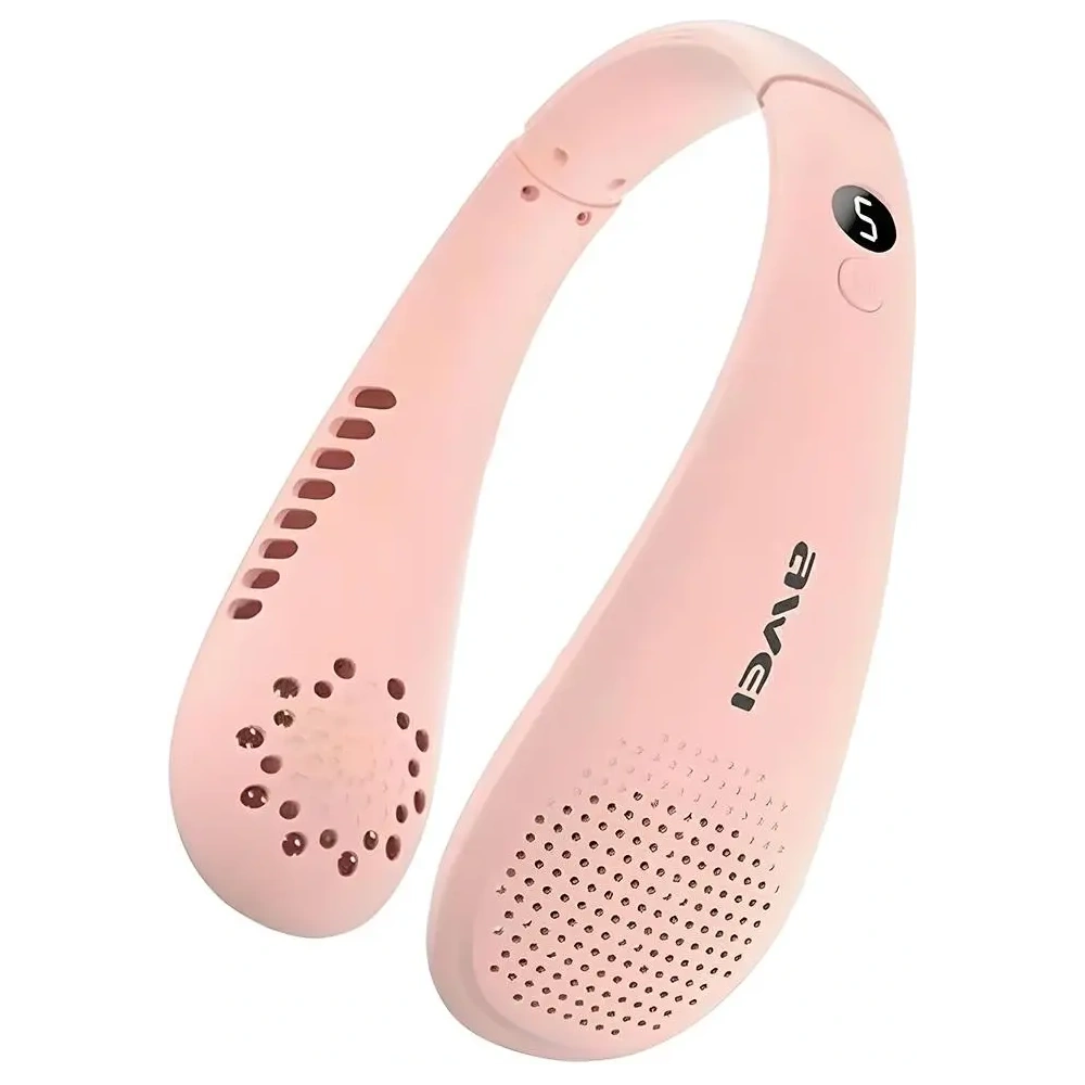 Przenośny wentylator na szyję AWEI F31 1200mAh różowy