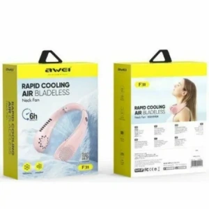 Przenośny wentylator na szyję AWEI F31 1200mAh różowy