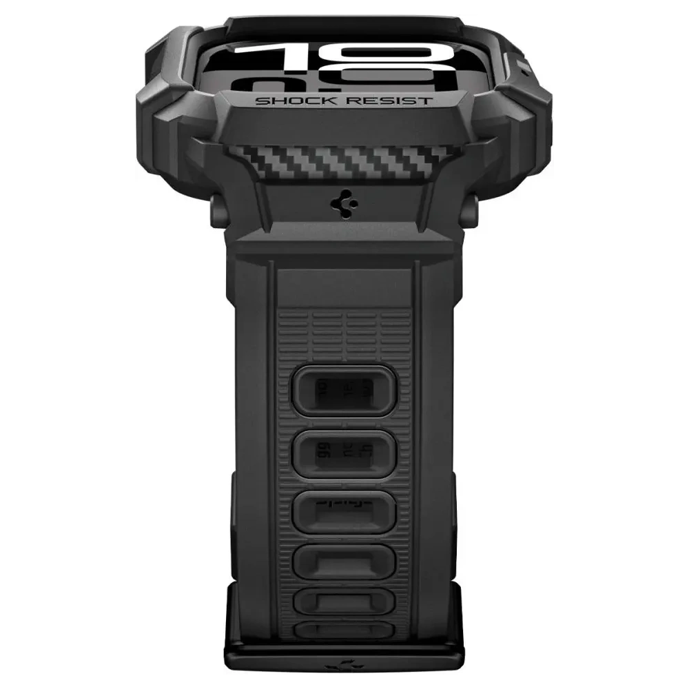 Etui z paskiem Spigen Rugged Armor Pro V2 do Apple Watch 10 / 11 42mm Matte Black