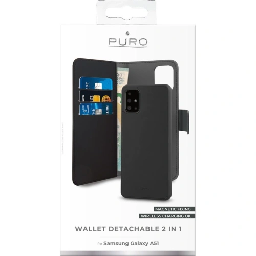 Kup Etui PURO Wallet Levehető 2w1 Samsung Galaxy A51 (fekete) - PUR205BLK - {ean13} - Sklep Home Screen