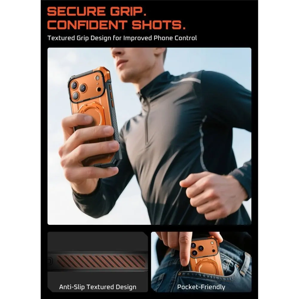 Etui Supcase Unicorn Beetle Grip Mag MagSafe do Apple iPhone 17 Pro Clear/coral