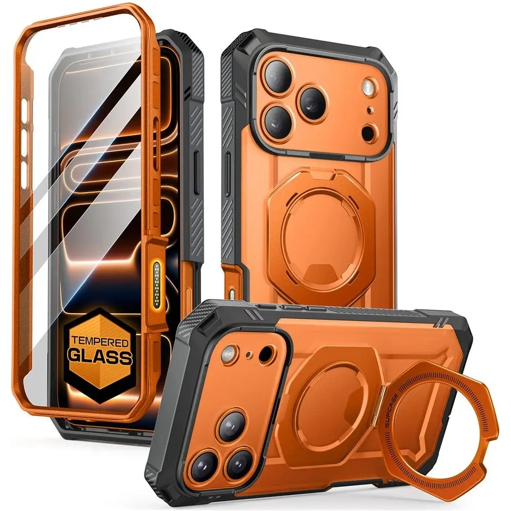 Etui Supcase Unicorn Beetle Grip Pro Mag MagSafe do Apple iPhone 17 Pro Clear/coral