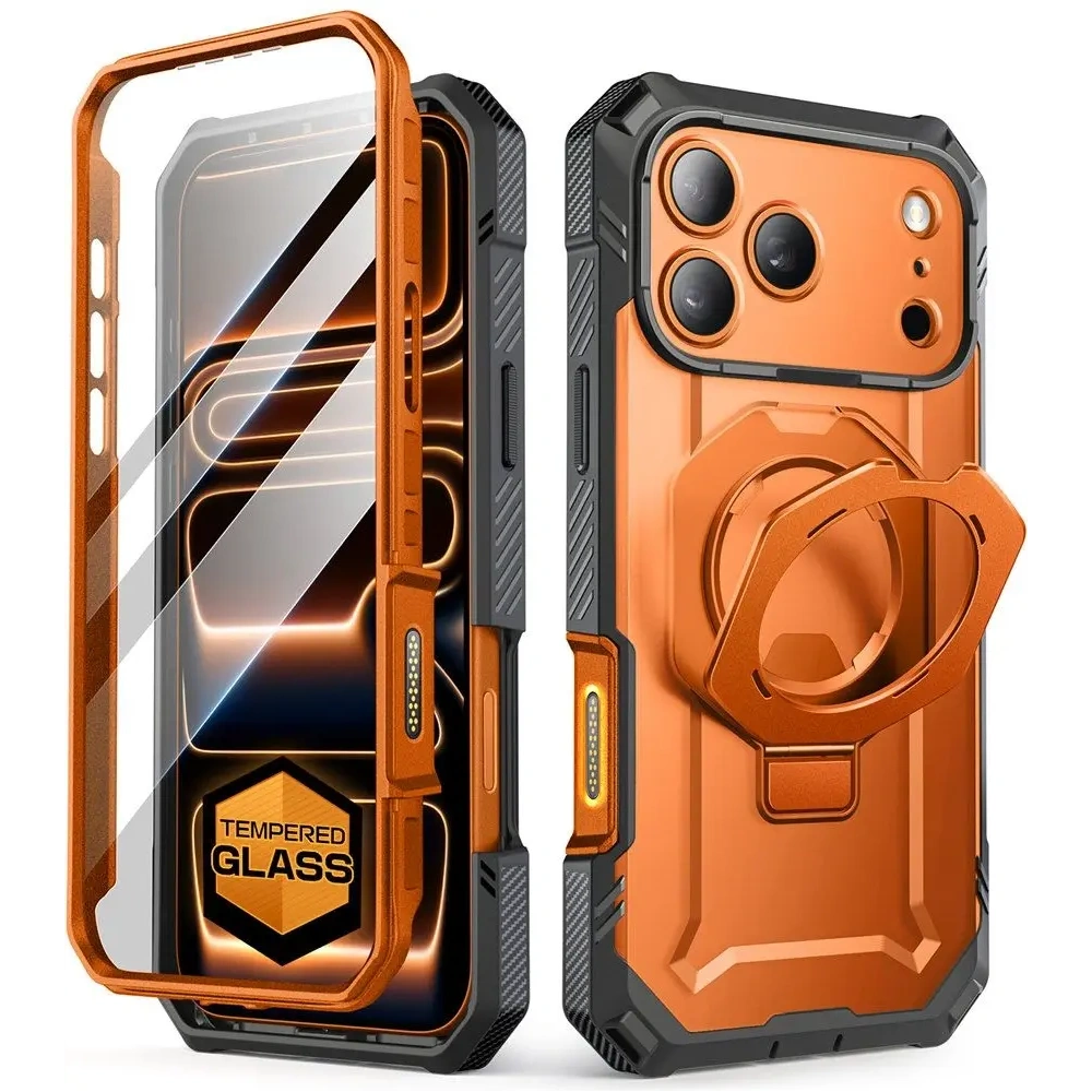 Etui Supcase Unicorn Beetle Grip Pro Mag MagSafe do Apple iPhone 17 Pro Max Clear/coral